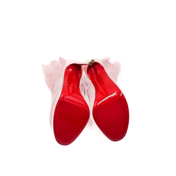 Christian Louboutin Cheminene 120 Pink Stretch Sock Mules Heels EU 37 - Picture 9 of 10